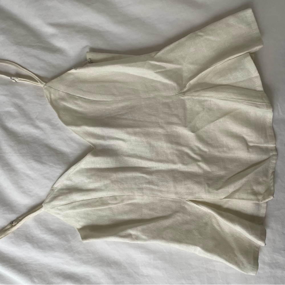 Cream Linen Tank Top
